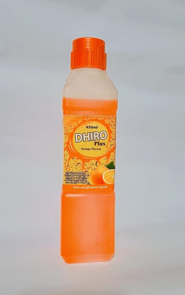 DHIRO Plus Oral Rehydration Liquid – Orange Flavour – 450ml